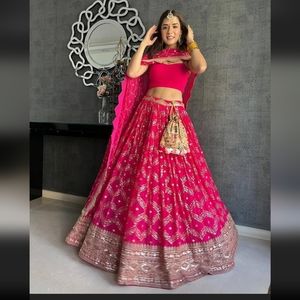 Pink and Gold Lehenga | size 16-22 | worn once